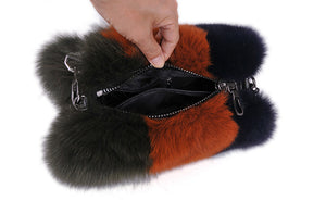 2022 New Fox Fur Crossbody Bags For Women Spring 2022 Plush Bucket Bag Fashion Cylinder Bag Shoulder Bag 8814