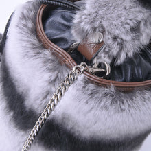 Load image into Gallery viewer, Women Real Rex Rabbit Fur Crossbody Handbags Fashion Plush Bucket Bags Cute Chain Shoulder Bag 8829