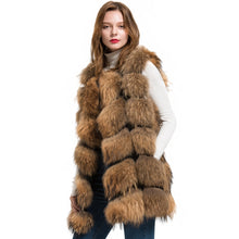 Load image into Gallery viewer, Lady Real Raccoon Fur Vest Winter New Style Gilet Natural Fur Waistcoat