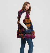 Load image into Gallery viewer, Real Raccoon Fur Vest Women Fashion Multi Color Gilet