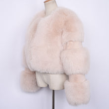 Load image into Gallery viewer, Women Real Fox Fur Coat Cropped Jacket