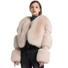 Load image into Gallery viewer, Women Real Fox Fur Coat Cropped Jacket