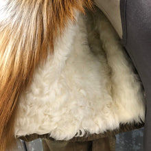 Load image into Gallery viewer, Winter Bomber Jacket with Red Fox Fur Trim and Linning Cropped Fur Coat