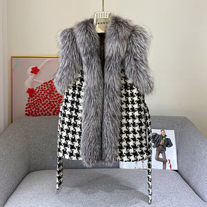 Women Winter Fashion Real Fox Fur Gilets Luxury Warm Vests Waistcoat