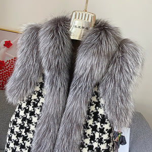 Women Winter Fashion Real Fox Fur Gilets Luxury Warm Vests Waistcoat