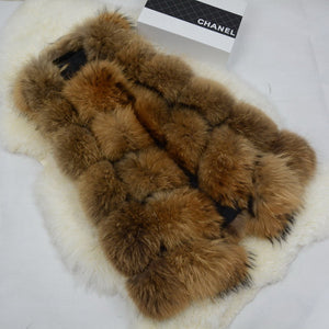 Lady Real Raccoon Fur Vest Winter New Style Gilet Natural Fur Waistcoat