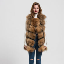Load image into Gallery viewer, Lady Real Raccoon Fur Vest Winter New Style Gilet Natural Fur Waistcoat