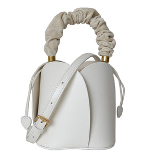 Lady Designer Style Bucket Bags 2022 New Handbags Luxury Real Leather Shoulder Bag For Women Floral Handle 4410