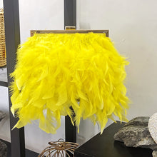 Load image into Gallery viewer, Women Ostrich Feather Bag Pearl Chain Fluffy Clutch Bag Purse Shoulder Bag 4205