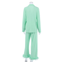 Load image into Gallery viewer, Women Pajamas Set 2 Piece Full Sleeve Trouser Nightwear Cozy Green Pajamas