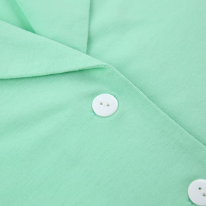 Women Pajamas Set 2 Piece Full Sleeve Trouser Nightwear Cozy Green Pajamas