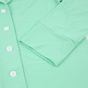 Women Pajamas Set 2 Piece Full Sleeve Trouser Nightwear Cozy Green Pajamas