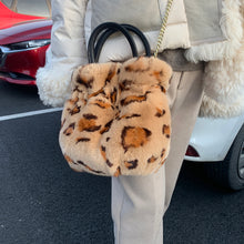 Load image into Gallery viewer, 2022 New Lady Real Rex Rabbit Fur Handbag Bag Luxury Soft Fur Messenger Bag Large Capacity Totes Warm Shoulder Bag 7954