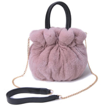 Load image into Gallery viewer, 2022 New Lady Real Rex Rabbit Fur Handbag Bag Luxury Soft Fur Messenger Bag Large Capacity Totes Warm Shoulder Bag 7954
