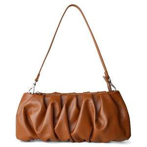 2022 New Women Genuine Sheepskin Leather Bags Fashion Folds Handbags Shoulder Bag Cloud Bags 4400