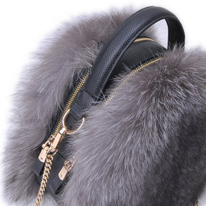 2022 New High Quality Women‘s Real Fox Fur Crossbody Bag Fashion Shoulder Bag Lady Messenger Bag 7998