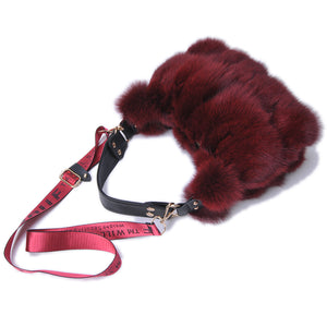 2022 New Lady Luxury Handbag Women Fashion Fox Fur Shoulder Bag Top Quality Messenger Bag 8803