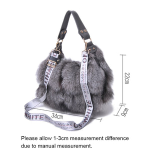 2022 New Lady Luxury Handbag Women Fashion Fox Fur Shoulder Bag Top Quality Messenger Bag 8803