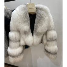 Load image into Gallery viewer, Women Luxury Cross Fox Fur Jacket Winter Warm Luxury Coat