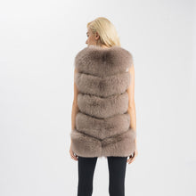 Load image into Gallery viewer, Real Fox Fur Gilet Women Winter Genuine Soft Natural Fur Long 5 Rows Mocca Vest