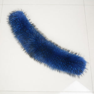 Large Real Fur Trim Raccoon Collar Parka Hood Women Men Blue Scarf Hooks