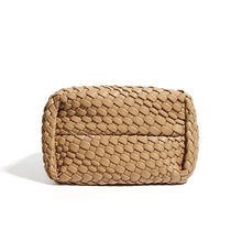 Load image into Gallery viewer, Lady Designer Style PU Leather Knitted Handbags Women Elegant Underarm Bag Artificial Leather Soft Bucket Bags 4600