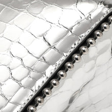 Load image into Gallery viewer, Women New Arrivals Genuine Cow Leather Bags Lady Luxury Handbags Fashion Shoulder Bags Silver Color Tote 4376