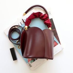 Lady Designer Style Bucket Bags 2022 New Handbags Luxury Real Leather Shoulder Bag For Women Floral Handle 4410
