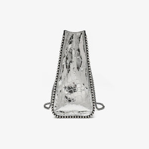 Women New Arrivals Genuine Cow Leather Bags Lady Luxury Handbags Fashion Shoulder Bags Silver Color Tote 4376