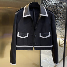 Load image into Gallery viewer, Women&#39;s Genuine Sheepskin Leather Jackets Lady Turn Down Collar Leather Coats Rivet Motorcycle Biker Jackets TF4801