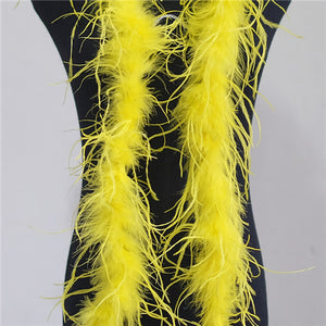 2m Ostrich Feather Fur Trim Strips Strap Scarf Coats Collar Decorative Accessories