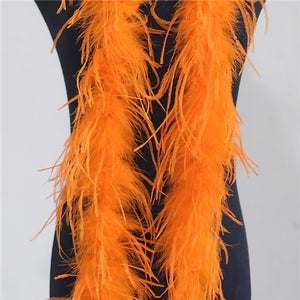 2m Ostrich Feather Fur Trim Strips Strap Scarf Coats Collar Decorative Accessories
