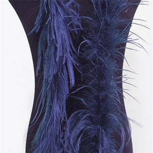 2m Ostrich Feather Fur Trim Strips Strap Scarf Coats Collar Decorative Accessories