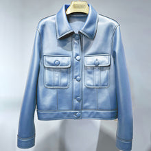 Load image into Gallery viewer, 2022 New Leather Jacket For Women Spring Autumn Lady Bomber Jackets Motorcycle 100% Real Sheepskin Coats FG4032