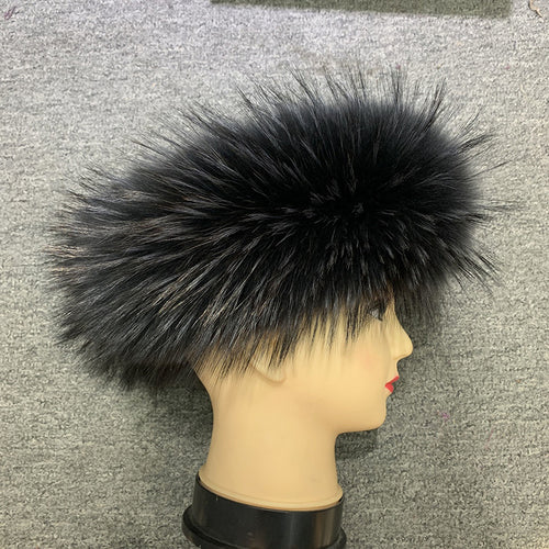 Winter Fashion Elastic Headband Real Fur Headwear Fluffy Fur Band