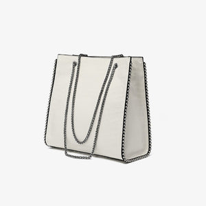 Women New Arrivals Genuine Cow Leather Bags Lady Luxury Handbags Fashion Shoulder Bags Silver Color Tote 4376