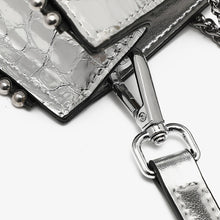 Load image into Gallery viewer, Women New Arrivals Genuine Cow Leather Bags Lady Luxury Handbags Fashion Shoulder Bags Silver Color Tote 4376