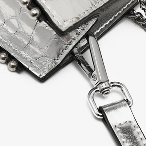 Women New Arrivals Genuine Cow Leather Bags Lady Luxury Handbags Fashion Shoulder Bags Silver Color Tote 4376
