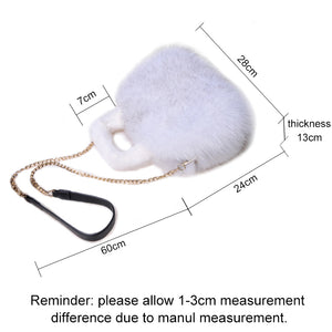 Women's Full Pelt Fur Bags Fox Fur Fashion Handbags Lady Casual Totes Mink Luxury Street Shoulder Bags 7968