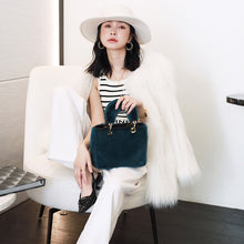 Load image into Gallery viewer, Women&#39;s Luxury Real Mink Fur Hand Bags Fashion Style Lady Tote Lovely Natural Fur Handbag 8919