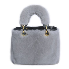 Load image into Gallery viewer, Women&#39;s Luxury Real Mink Fur Hand Bags Fashion Style Lady Tote Lovely Natural Fur Handbag 8919