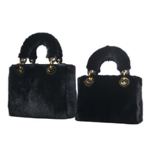 Load image into Gallery viewer, Women&#39;s Luxury Real Mink Fur Hand Bags Fashion Style Lady Tote Lovely Natural Fur Handbag 8919