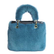 Load image into Gallery viewer, Women&#39;s Luxury Real Mink Fur Hand Bags Fashion Style Lady Tote Lovely Natural Fur Handbag 8919