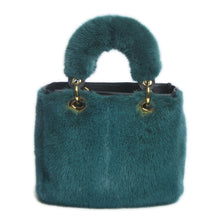 Load image into Gallery viewer, Women&#39;s Luxury Real Mink Fur Hand Bags Fashion Style Lady Tote Lovely Natural Fur Handbag 8919