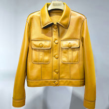Load image into Gallery viewer, 2022 New Leather Jacket For Women Spring Autumn Lady Bomber Jackets Motorcycle 100% Real Sheepskin Coats FG4032