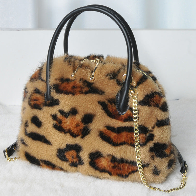 Real Mink Fur Tote Bag