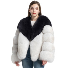Load image into Gallery viewer, Real Fox Fur Coat Mixed Colore Women Winter Short Jacket