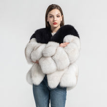 Load image into Gallery viewer, Real Fox Fur Coat Mixed Colore Women Winter Short Jacket
