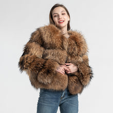 Load image into Gallery viewer, Real Raccoon Fur Coat  Winter Natural Fur Jacket Thick Warm Outerwear